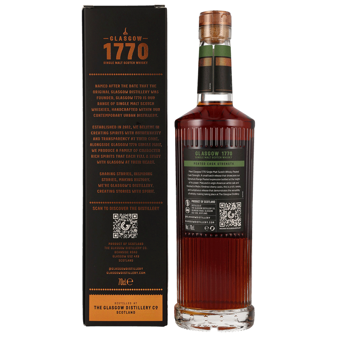 1770 Glasgow Single Malt Scotch Whisky - Peated Cask Strength - PX Cask Finish - Batch 01