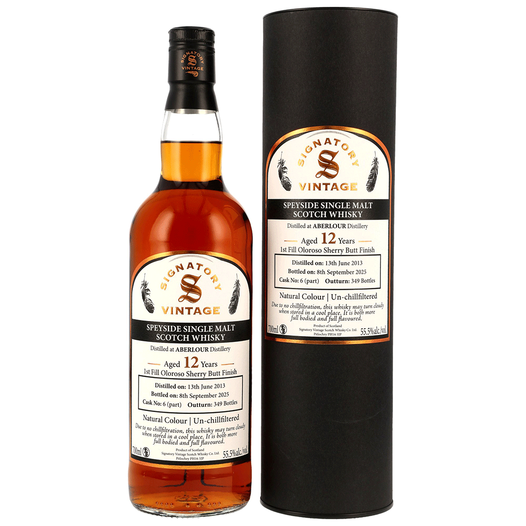 Aberlour 2013/2025 - 12 Jahre - 1st Fill Oloroso Sherry Cask Finish - Fassnummer 6 - Signatory Vintage