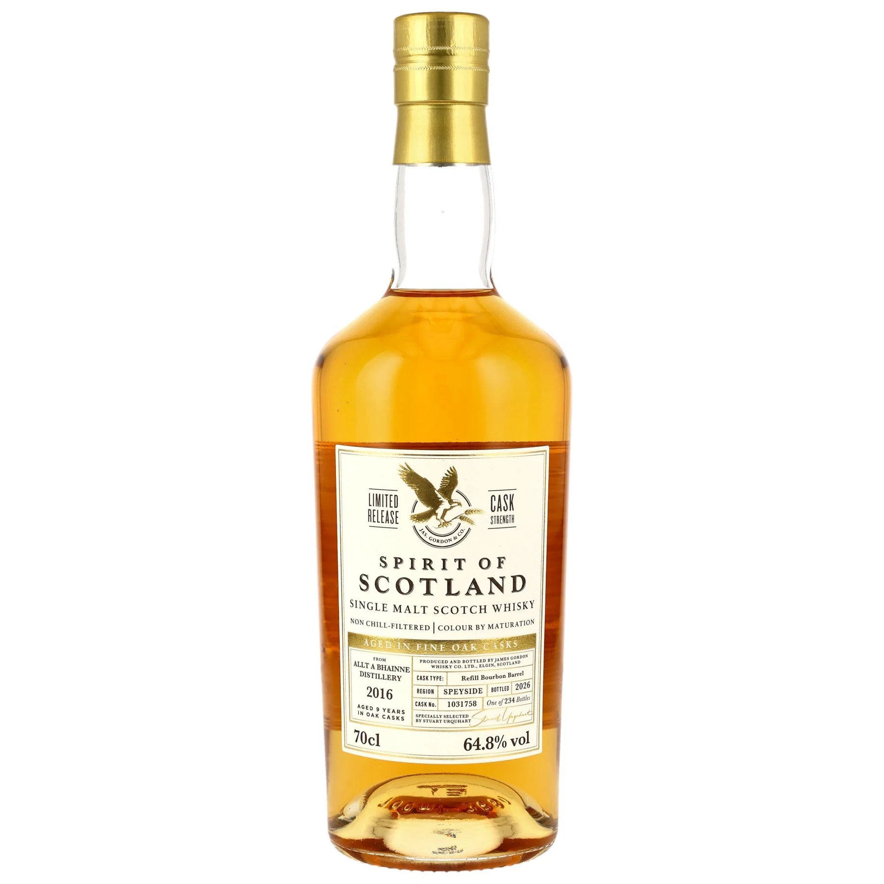 Allt-A-Bhainne 2016/2026 - 9 Jahre - Refill Bourbon Barrel - Fassnummer 1031758 - Spirit of Scotland - Gordon & MacPhail