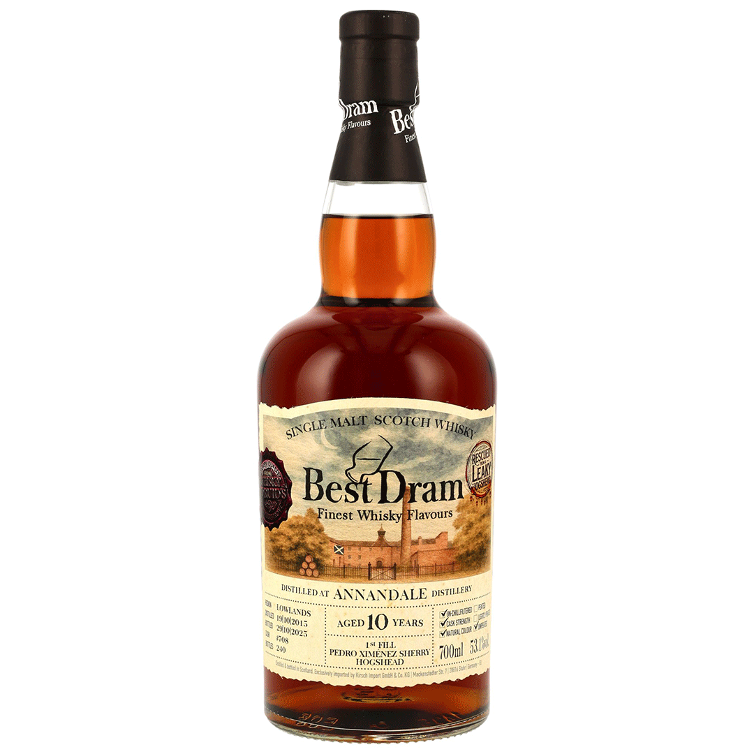 Annandale 2015/2025 - 10 Jahre - 1st Fill PX Sherry Hogshead - Fassnummer 708 - Best Dram