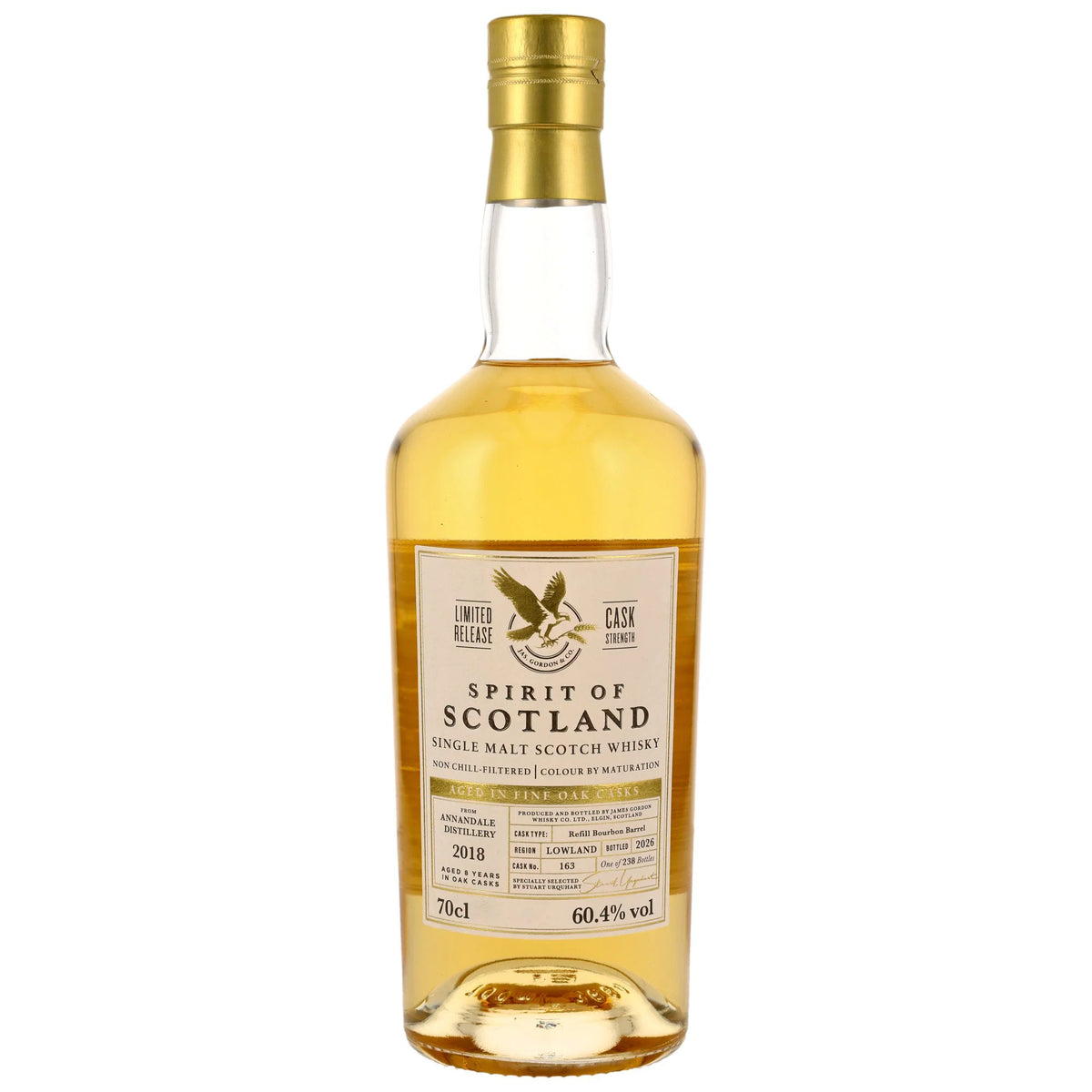 Annandale 2018/2026 - 8 Jahre - Refill Bourbon Barrel - Fassnummer 163 - Spirit of Scotland - Gordon & MacPhail