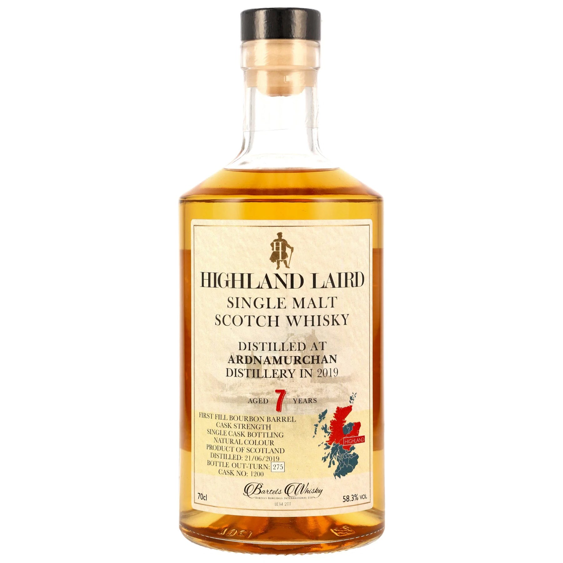 Ardnamurchan 2019/2026 - 7 Jahre - 1st Fill Bourbon Barrel - Fassnummer 1200 - Highland Laird