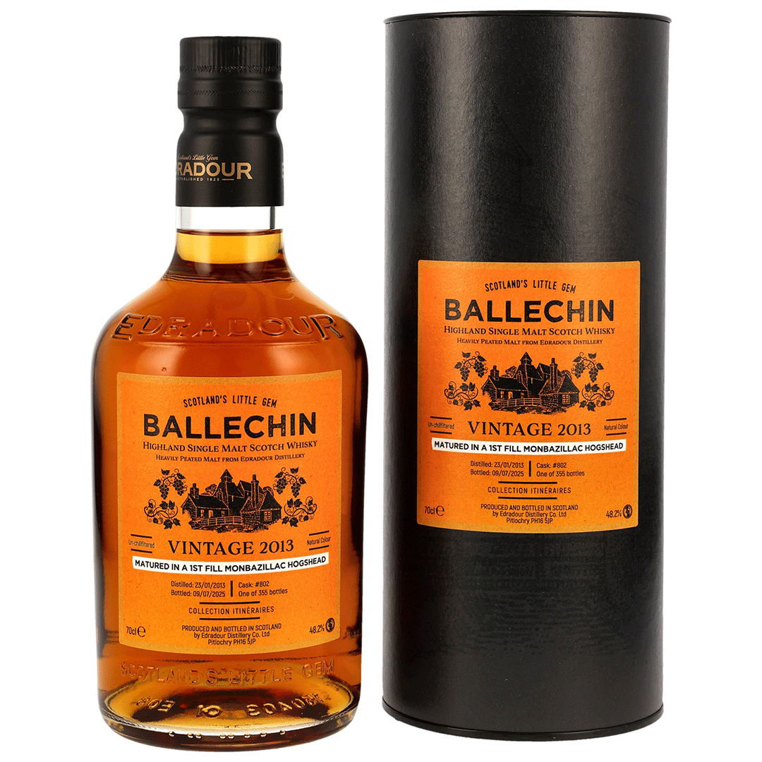Ballechin 2013/2025 - 12 Jahre - 1st Fill Monbazillac Cask - Fassnummer 802