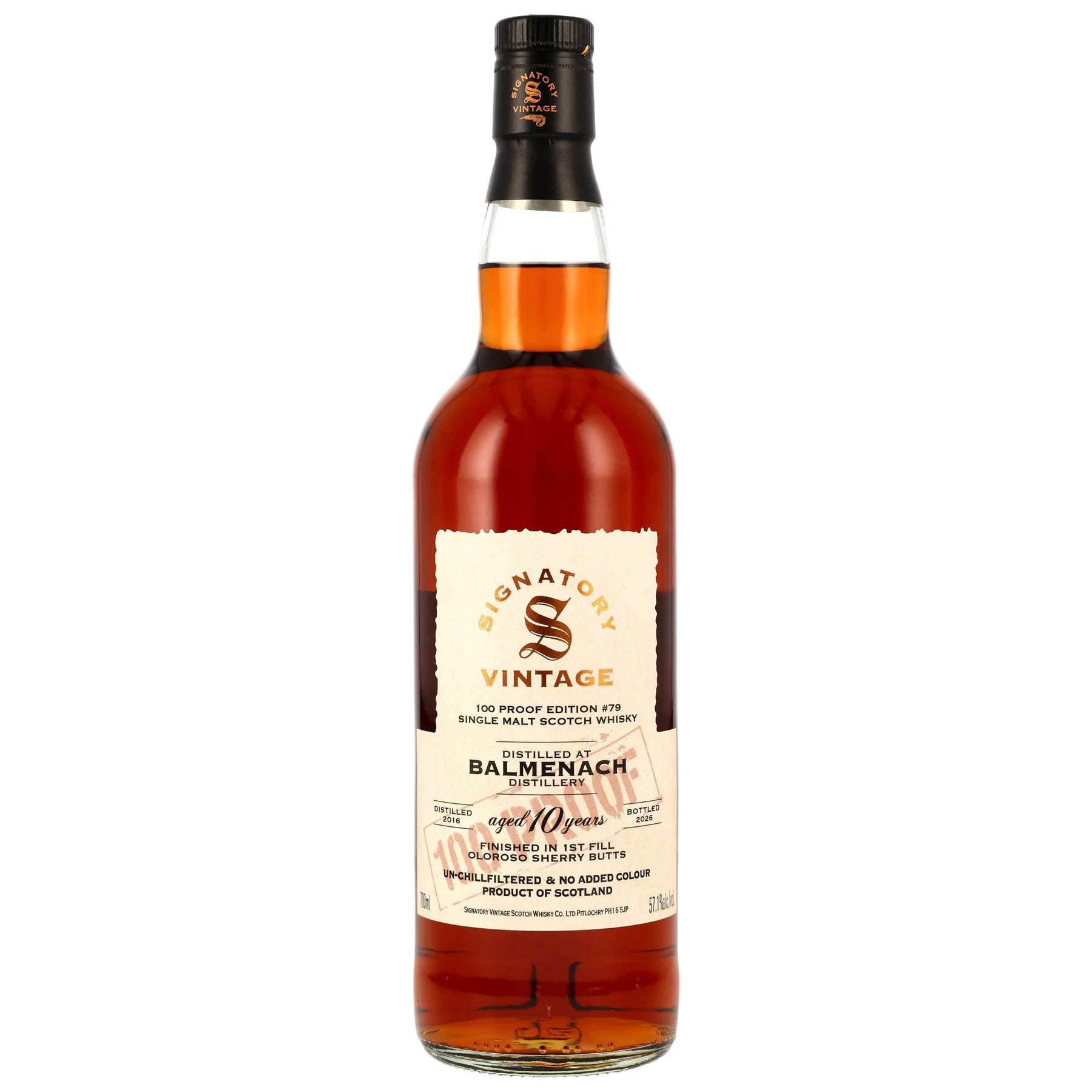 Balmenach 2016/2026 - 10 Jahre - 1st Fill Oloroso Sherry Butts Finish - Signatory 100 PROOF Edition #79