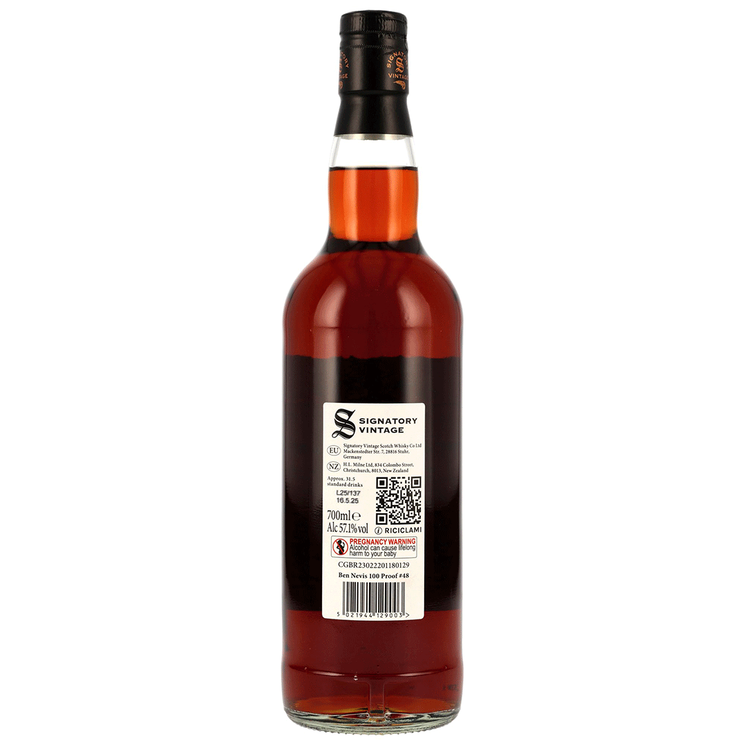 Ben Nevis 2015/2025 - 9 Jahre - 1st Fill Oloroso Sherry Butts - Signatory 100 PROOF Edition #48