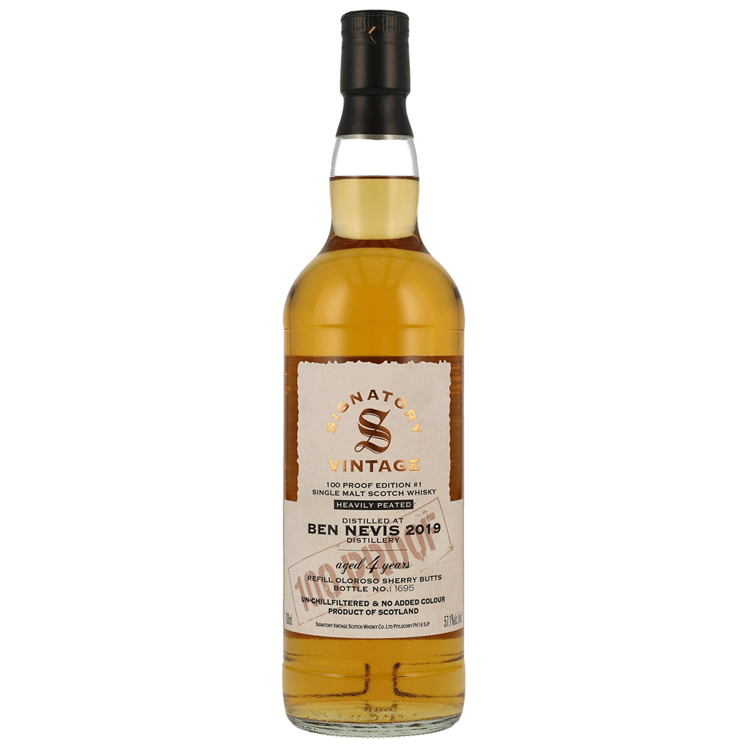 Ben Nevis Heavily Peated 2019/2023 - 4 Jahre - Signatory 100 PROOF Edition #1