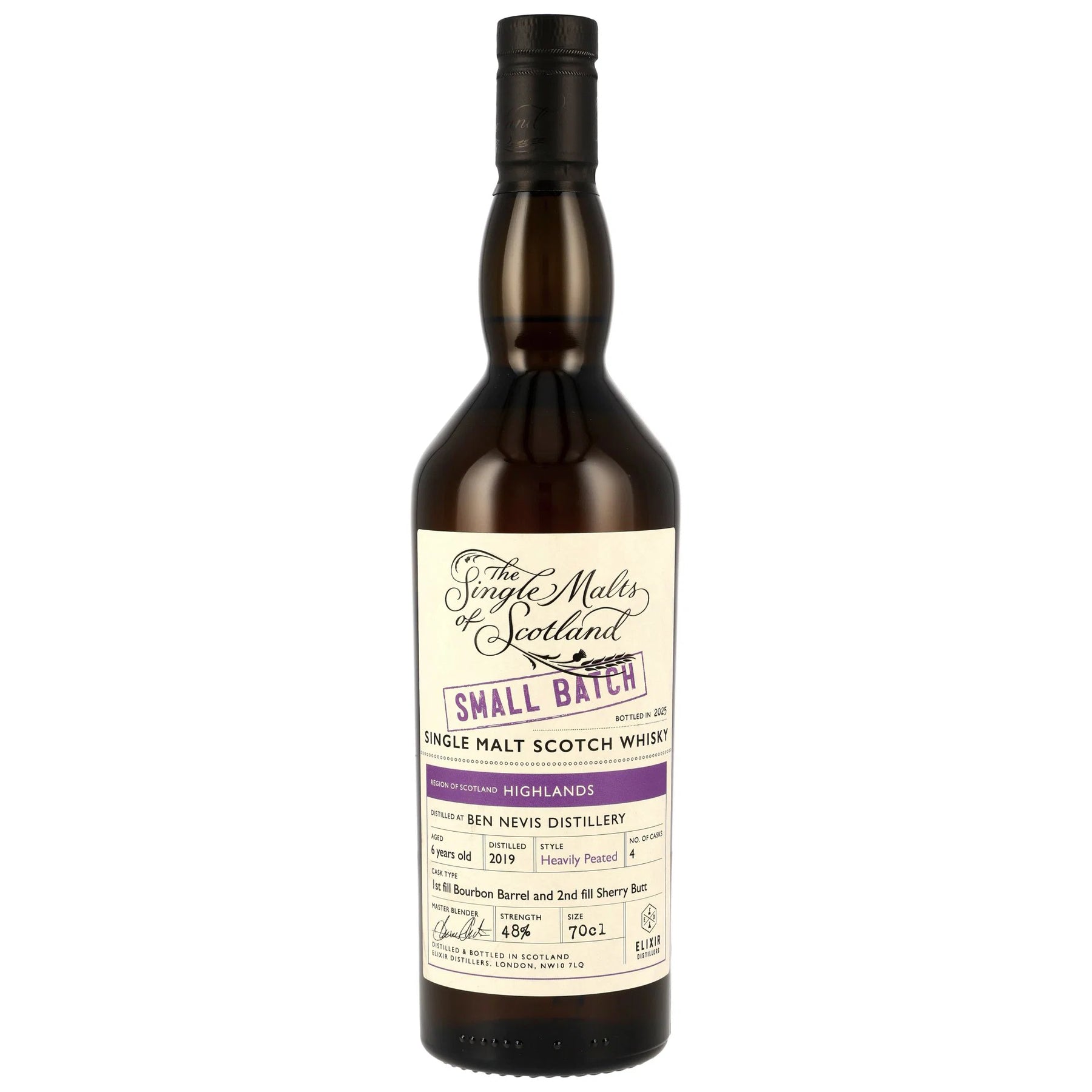 Ben Nevis 2019/2025 - 6 Jahre - Peated - 1st Fill Bourbon Barrel & 2nd Fill Sherry Butt - Small Batch - The Single Malts of Scotland