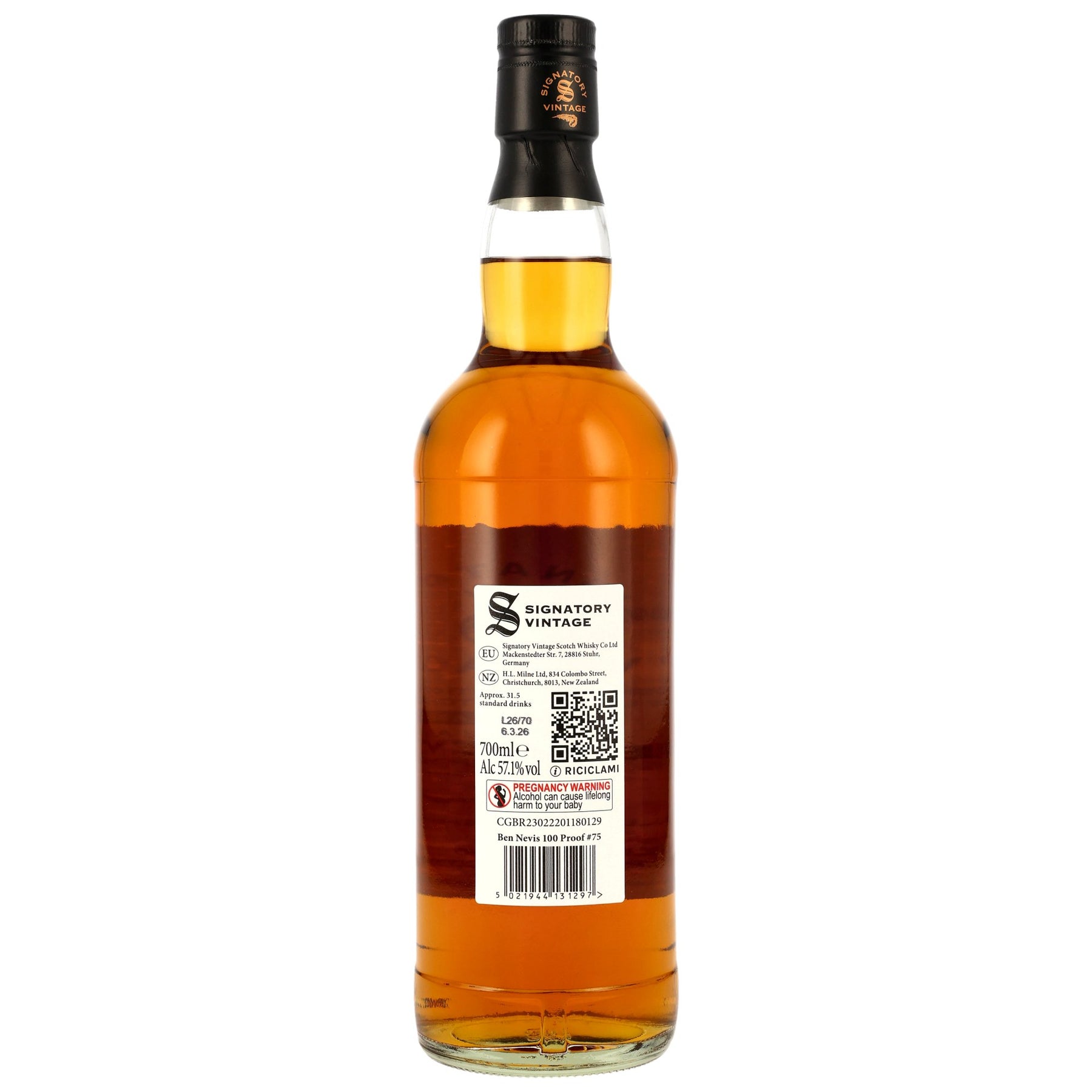 Ben Nevis 2019/2026 - 7 Jahre - 2nd Fill Oloroso Sherry Butts - Signatory 100 PROOF Edition #75