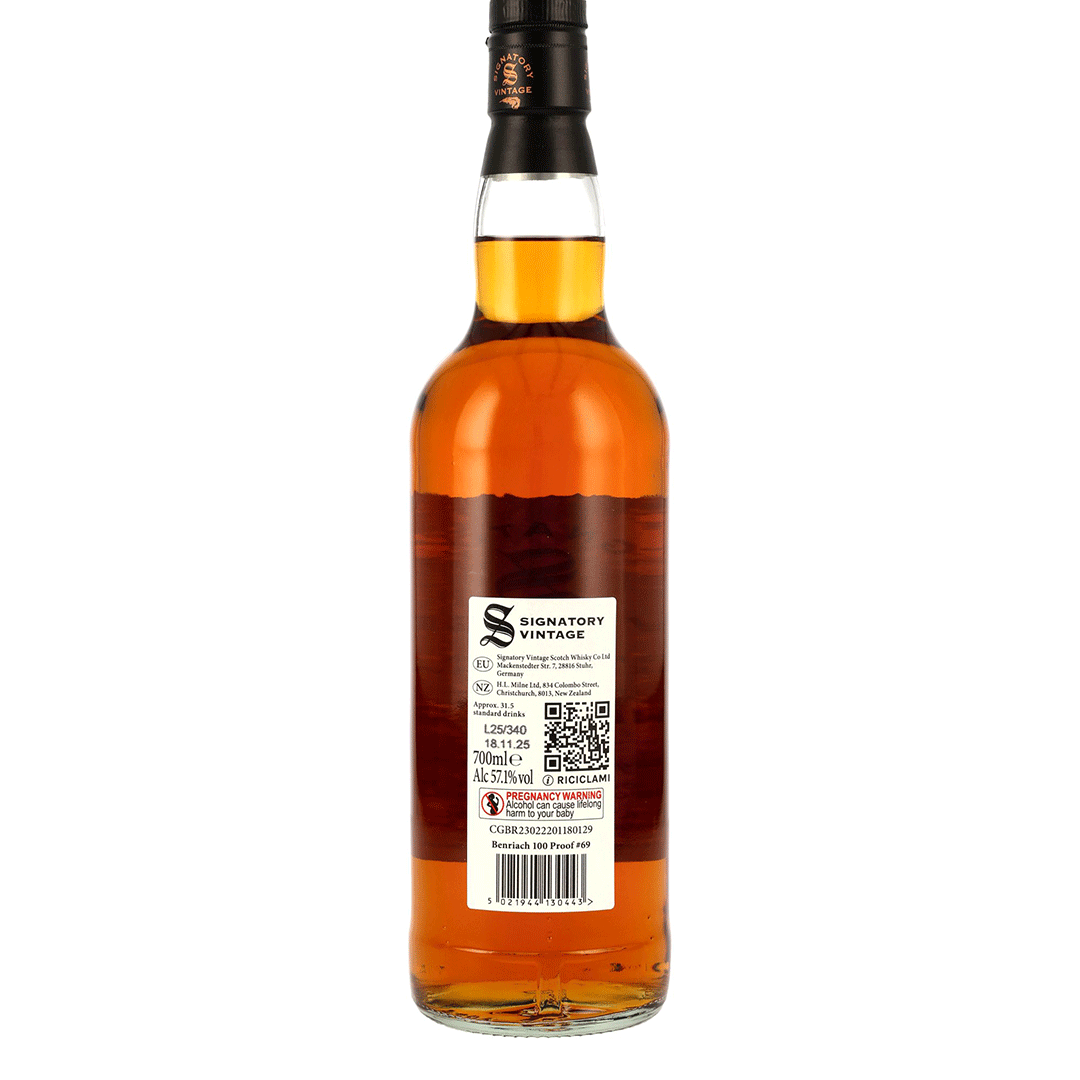 Benriach 2013/2025 - 12 Jahre - 1st Fill Oloroso Sherry & Bourbon Casks - Signatory 100 PROOF Edition #69