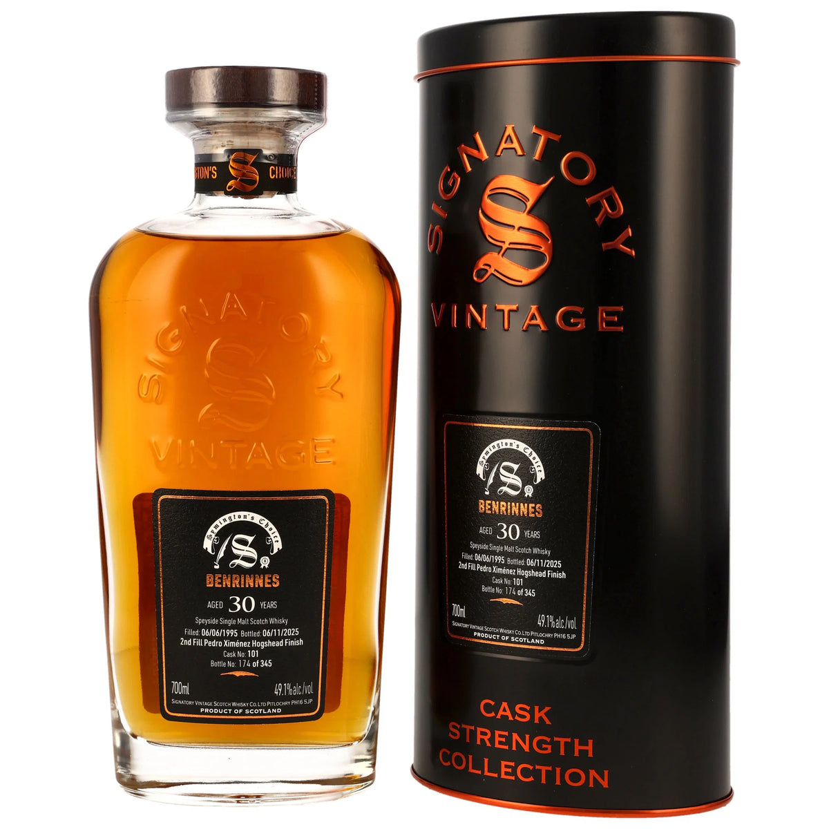 Benrinnes 1995/2025 - 30 Jahre -  2nd Fill PX Hogshead Finish - Fassnummer 101 - Signatory Symingtons Choice