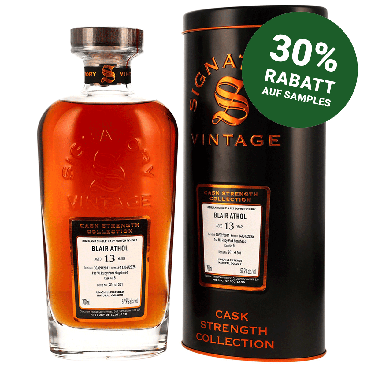 Blair Athol 2011/2025 - 13 Jahre - 1st Fill Ruby Port - Fassnummer 8 - Cask Strength Collection - Signatory Vintage
