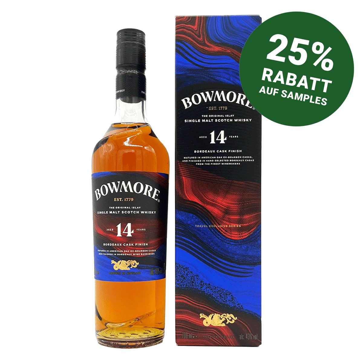Bowmore 14 Jahre - Bordeaux Cask Finish - Islay Single Malt Scotch Whisky