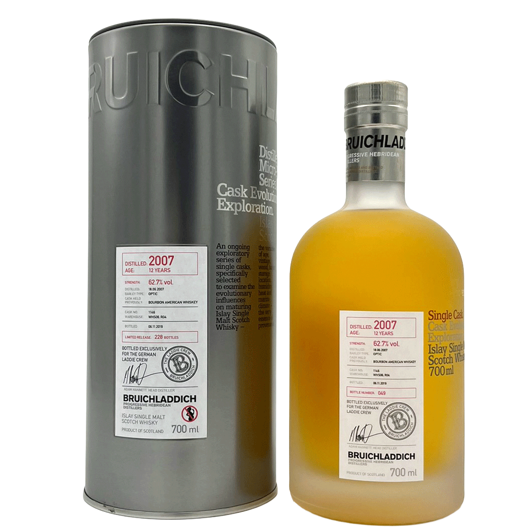 Bruichladdich 2007/2019 - Bourbon American Whiskey - Fassnummer 1146 - The Laddie Crew