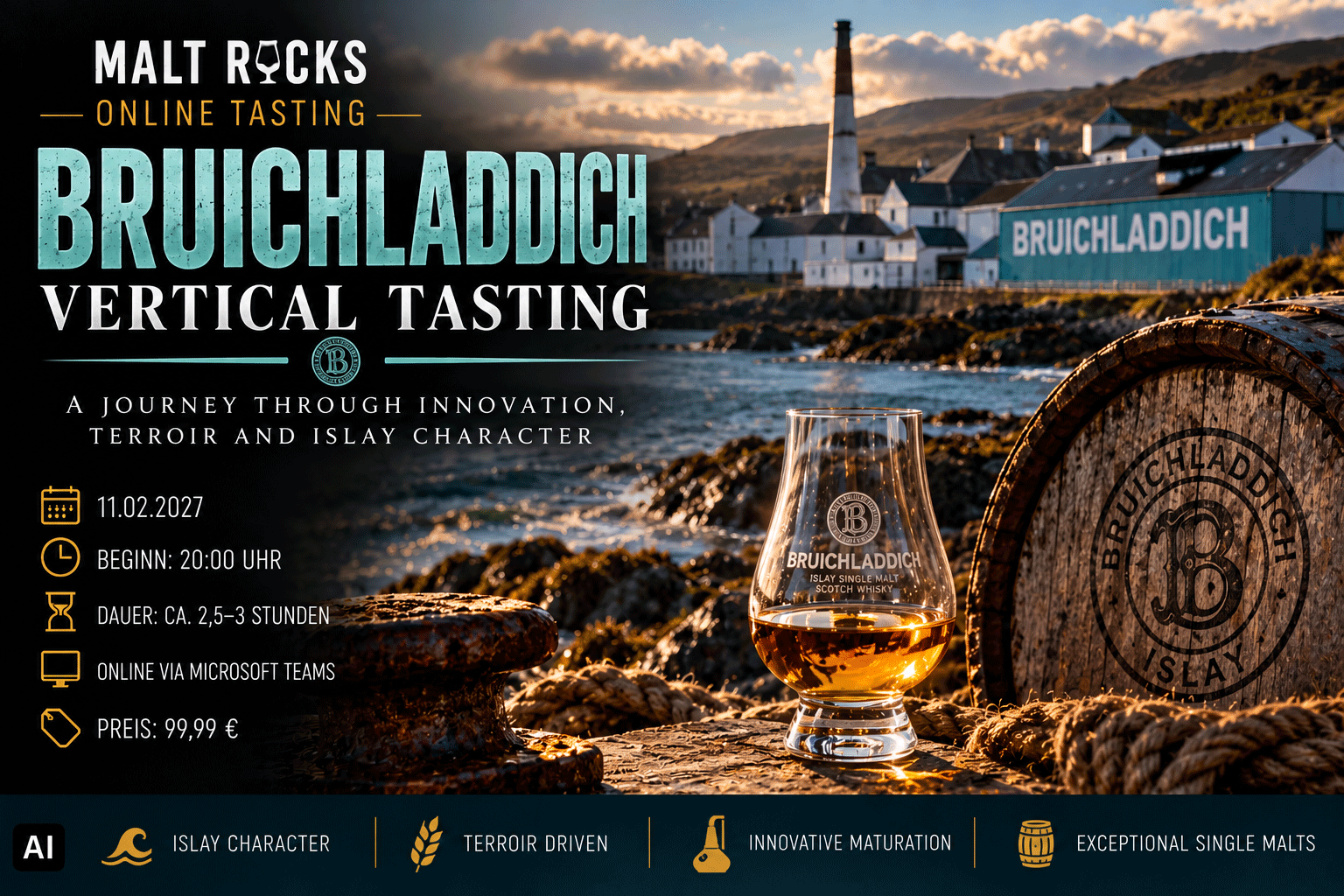 Bruichladdich Vertical Tasting - online am 11.02.2027