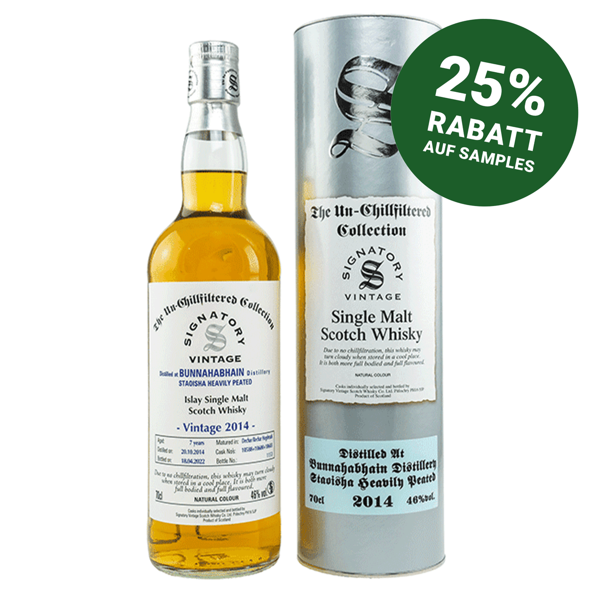 Bunnahabhain Staoisha 2014/2022 - 7 Jahre - Fassnummern  10588+10600+10603 - Signatory Vintage