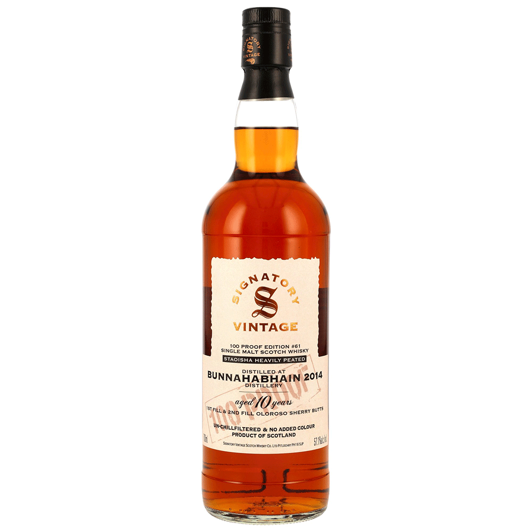 Bunnahabhain Staoisha 2014/2025 - 10 Jahre - Signatory 100 PROOF Edition #61