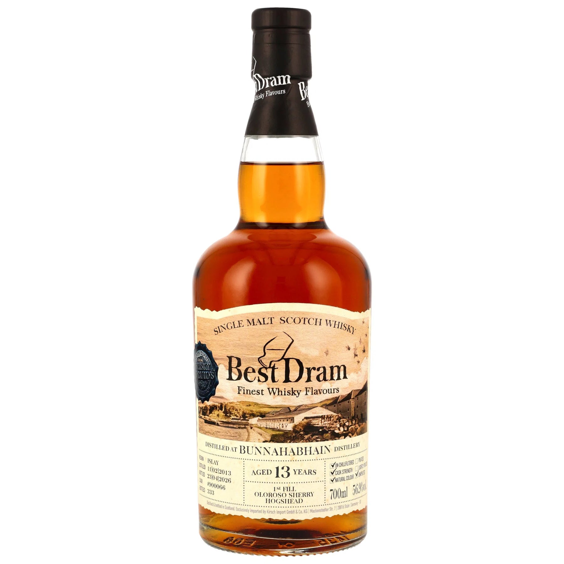 Bunnahabhain 2013/2026 - 13 Jahre - 1st Fill Oloroso Sherry Hogshead - Fassnummer 900066 - Best Dram