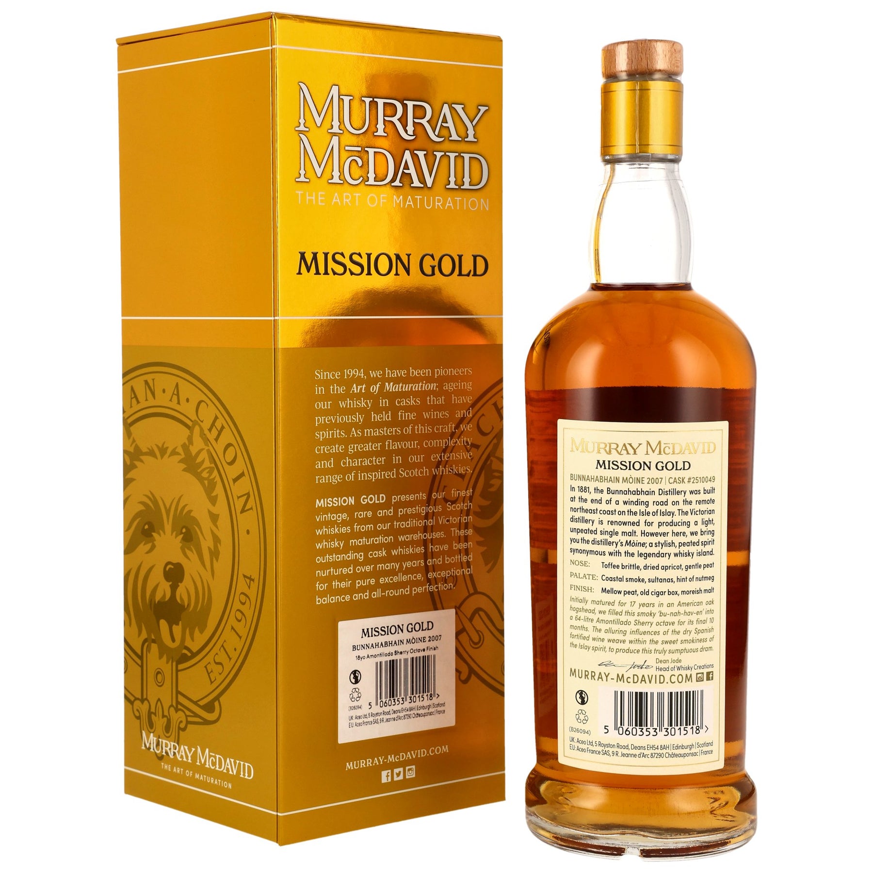 Bunnahabhain Moine 2007/2026 - 18 Jahre - Amontillado Sherry Octave Cask Finish - Fassnummer 2510049 - Murray McDavid