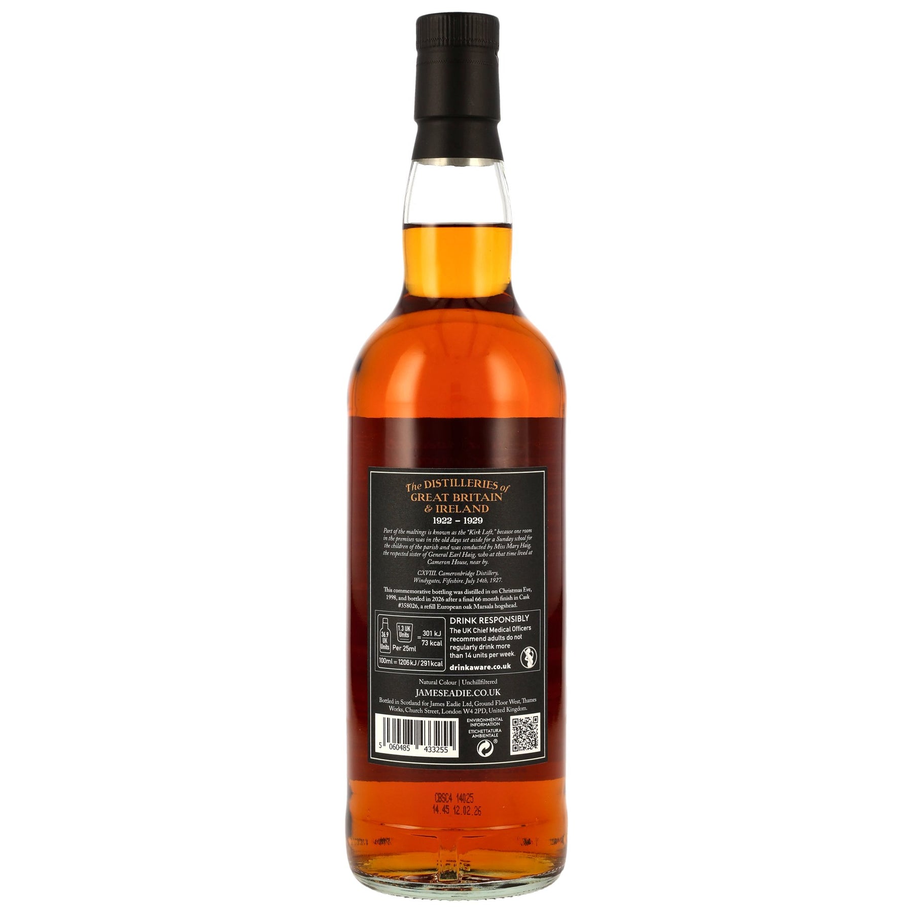 Cameronbridge 1998/2026 - 27 Jahre - Refill Marsala Hogshead Finish - Fassnummer 358026 - James Eadie