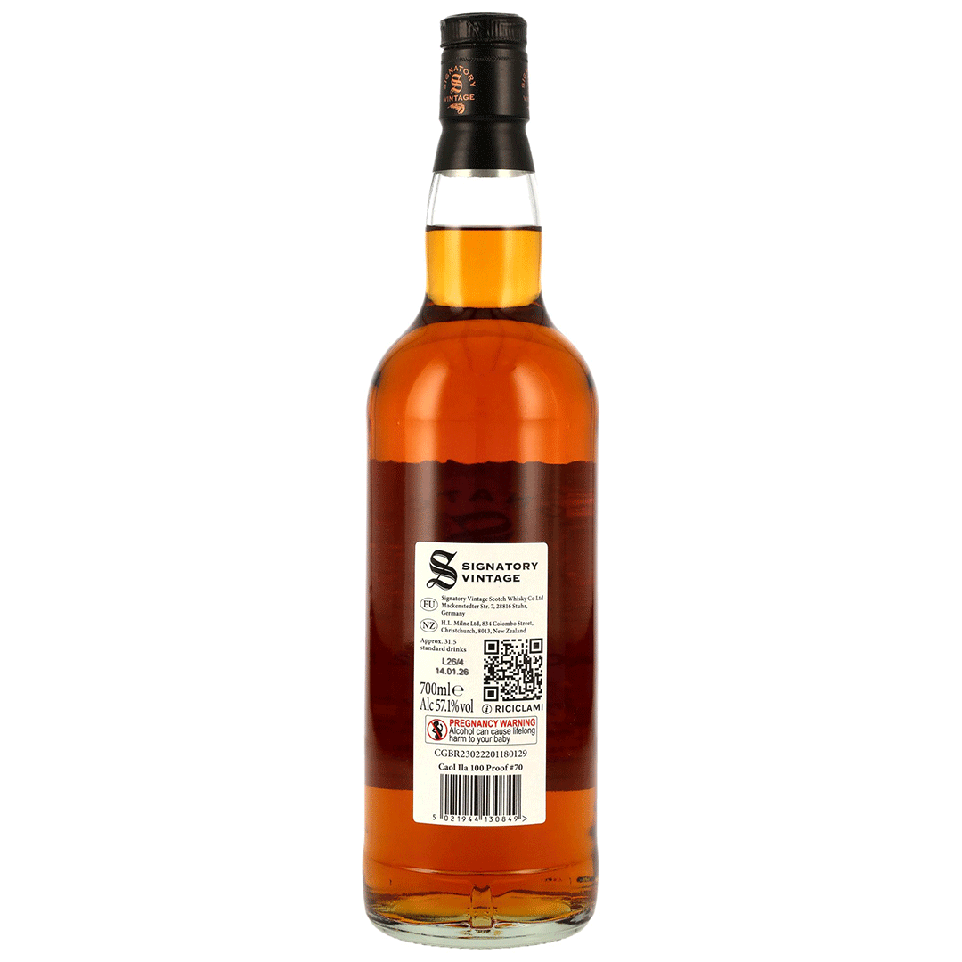 Caol Ila 2012/2026 - 13 Jahre - 1st Fill & Refill Oloroso Sherry Butts - Signatory 100 PROOF Edition #70