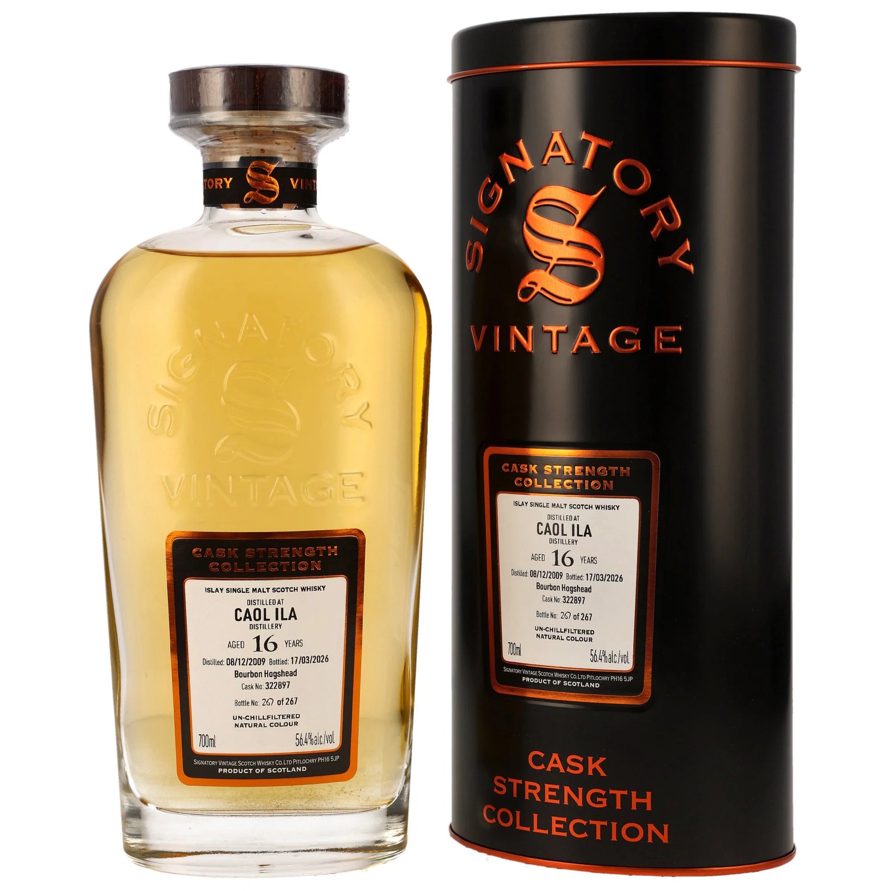 Caol Ila 2009/2026 - 16 Jahre - Bourbon Cask - Fassnummer 322897 - Cask Strength Collection - Signatory Vintage