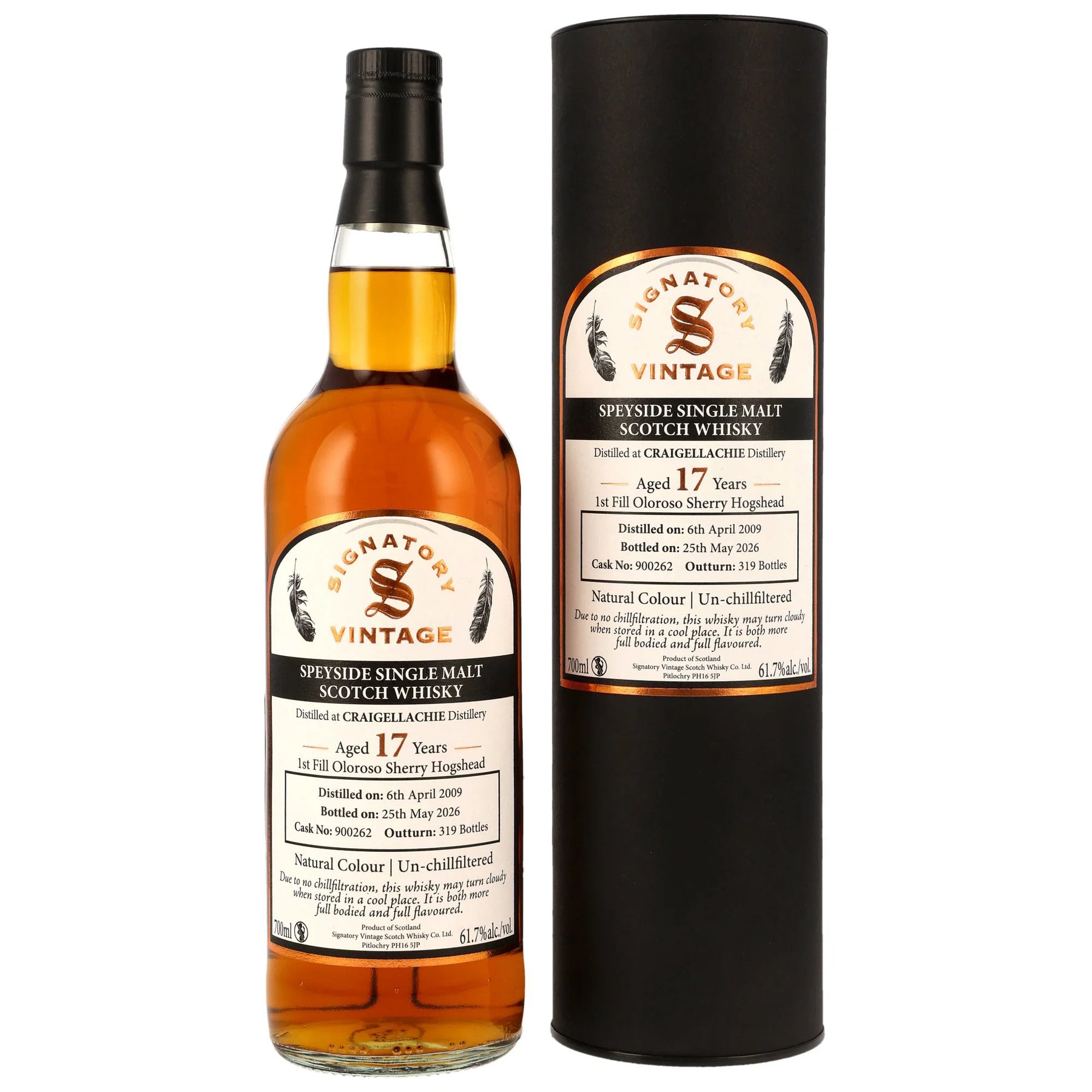 Craigellachie 2009/2026 - 17 Jahre - 1st Fill Oloroso Sherry Cask - Fassnummer 900262- Signatory Vintage