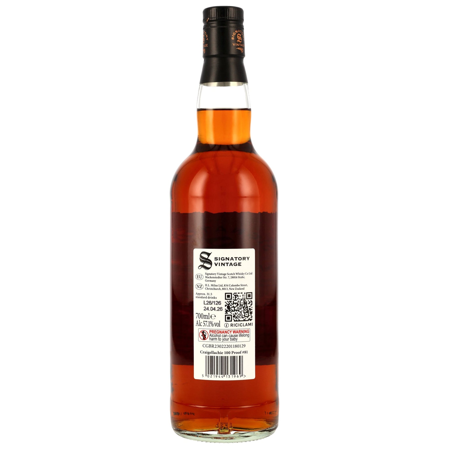 Craigellachie 2011/2026 - 15 Jahre - 1st Fill PX Sherry Butts Finish - Signatory 100 PROOF Edition #81