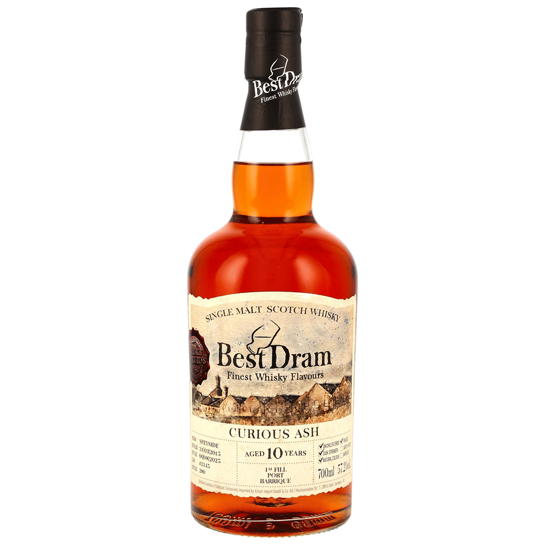 Curious Ash 2015/2025 - 10 Jahre - 1st Fill Port Barrique - Fassnummer 3345 - Best Dram