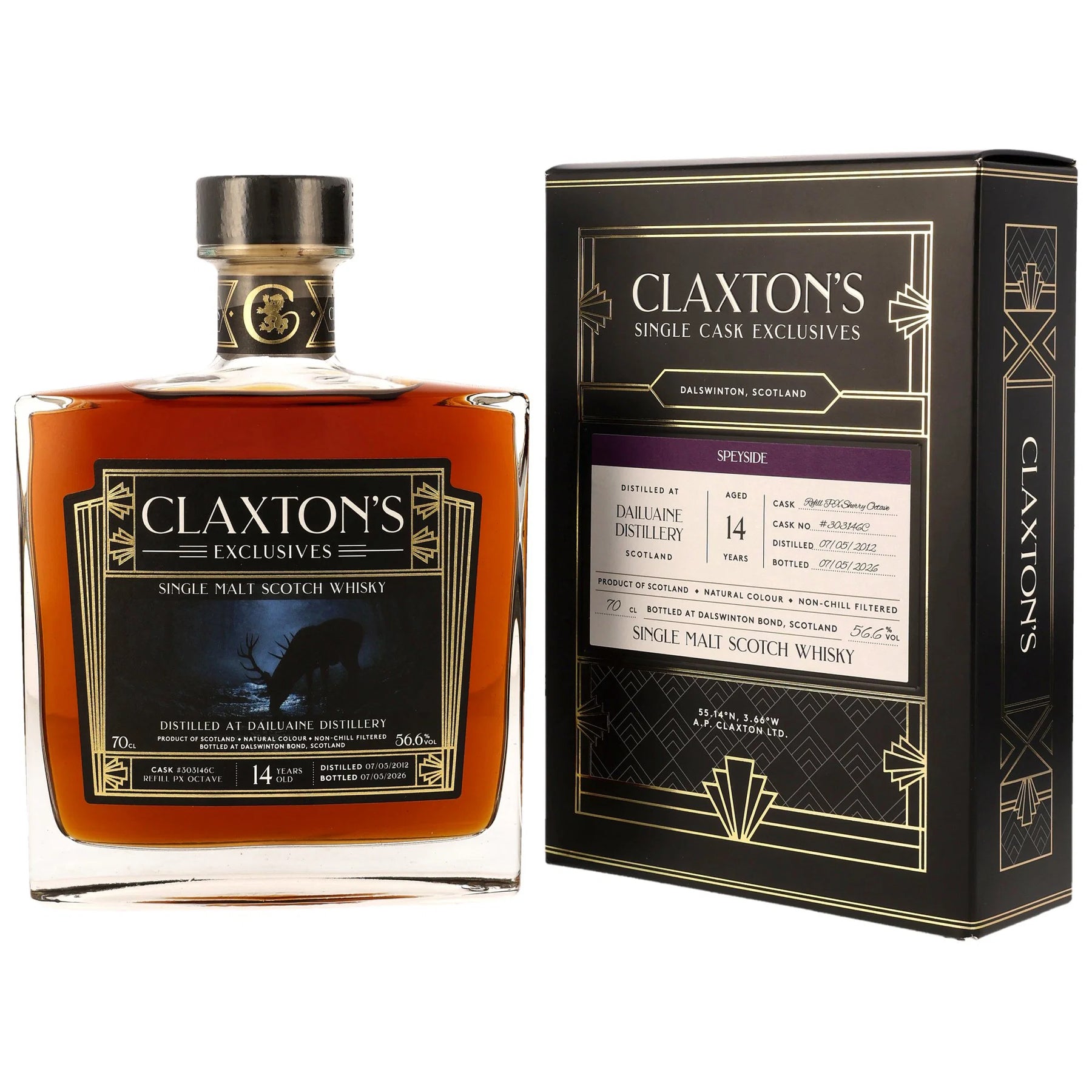 Dailuaine 2012/2026 - 14 Jahre - Refill PX Sherry Octave - Fassnummer 303146C - Claxton's