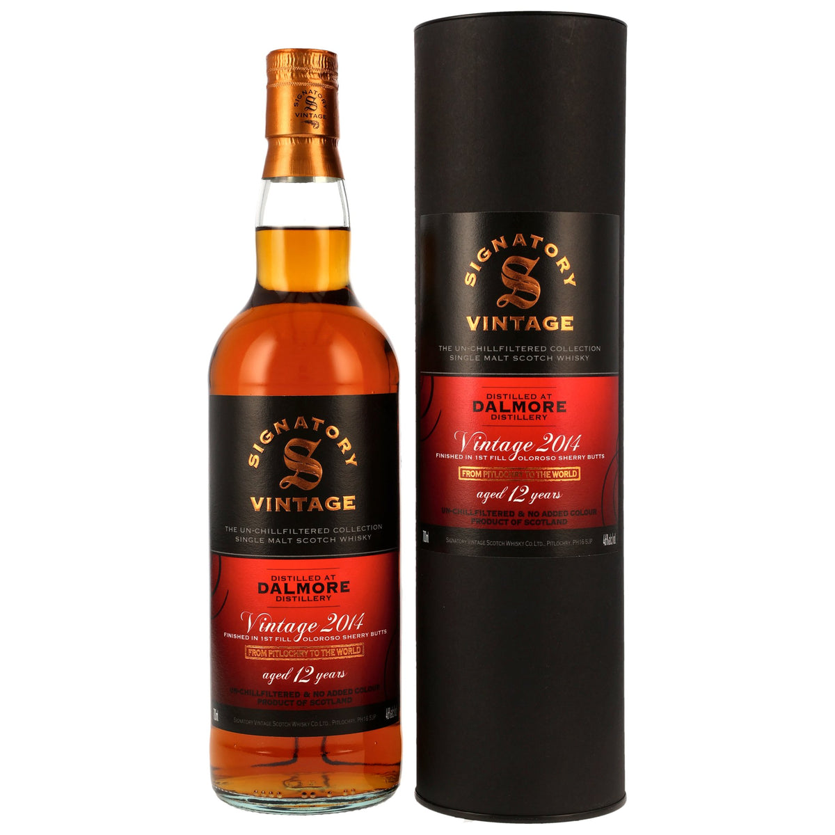 Dalmore 2014/2026 - 12 Jahre - 1st Fill Oloroso Sherry Butts Finish - Fassnummer 3 + 6 - The Un-Chillfiltered Collection - Signatory Vintage