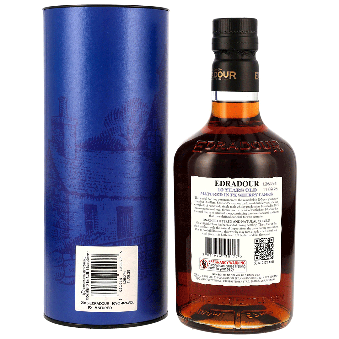 Edradour 2015/2025 - 10 Jahre - PX Sherry Casks - 200th Anniversary