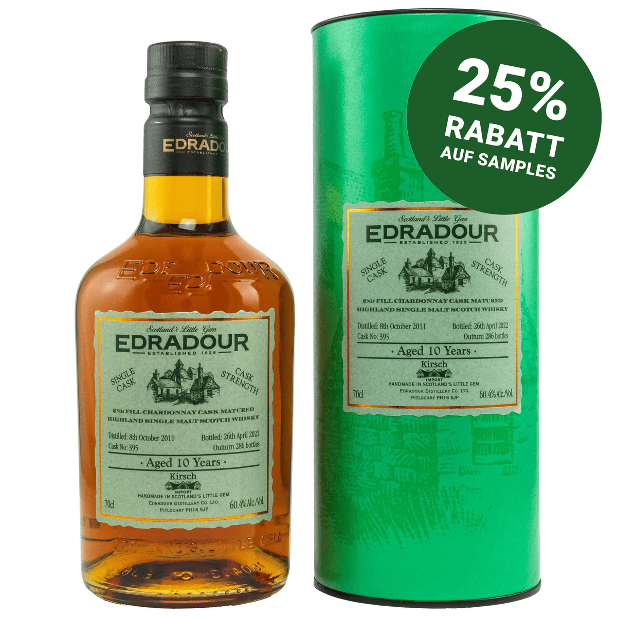 Edradour 2011/2022 - 10 Jahre - Chardonnay Cask - Fassnummer 395