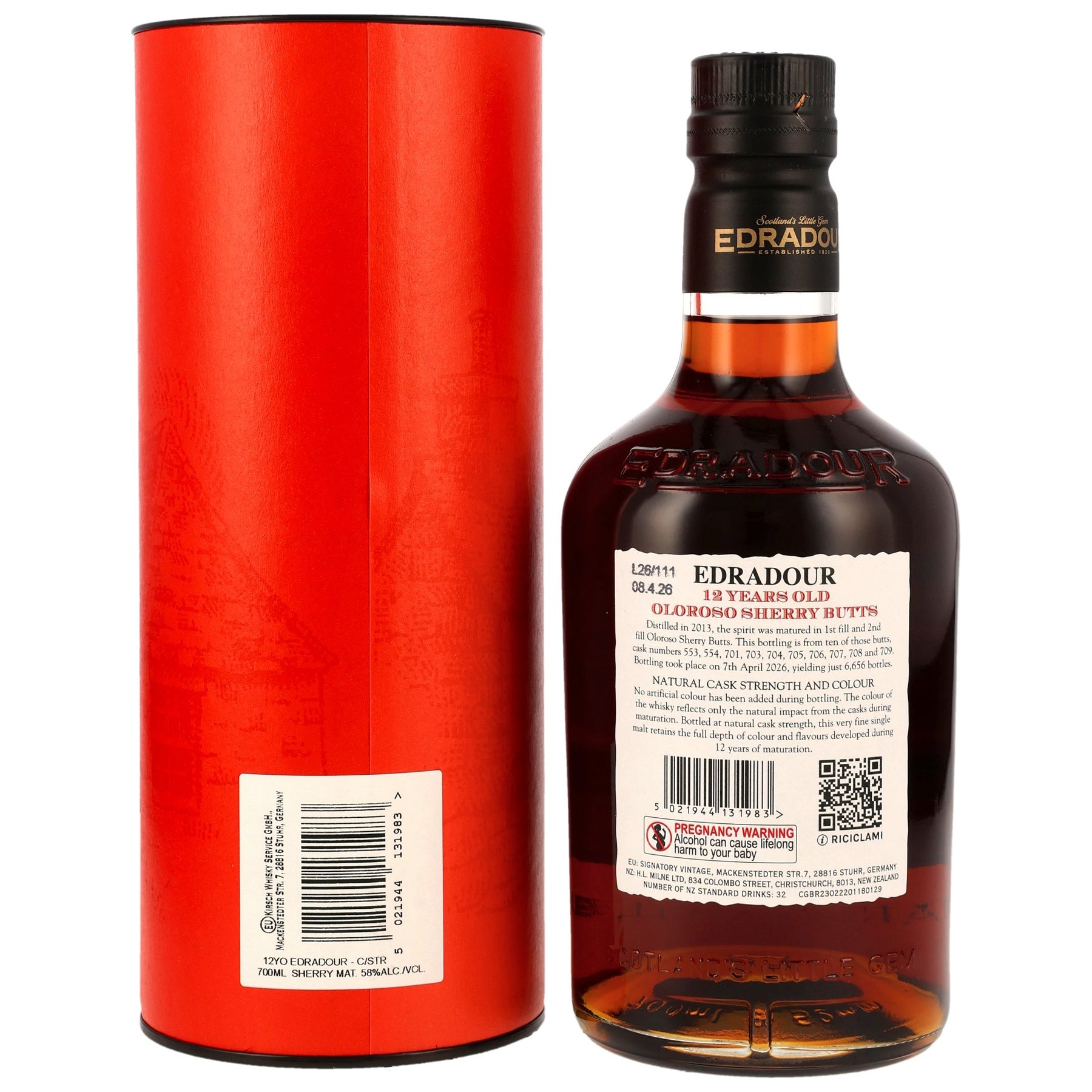 Edradour 2013/2026 - 12 Jahre - Oloroso Sherry Butts - Natural Cask Strength Batch #8