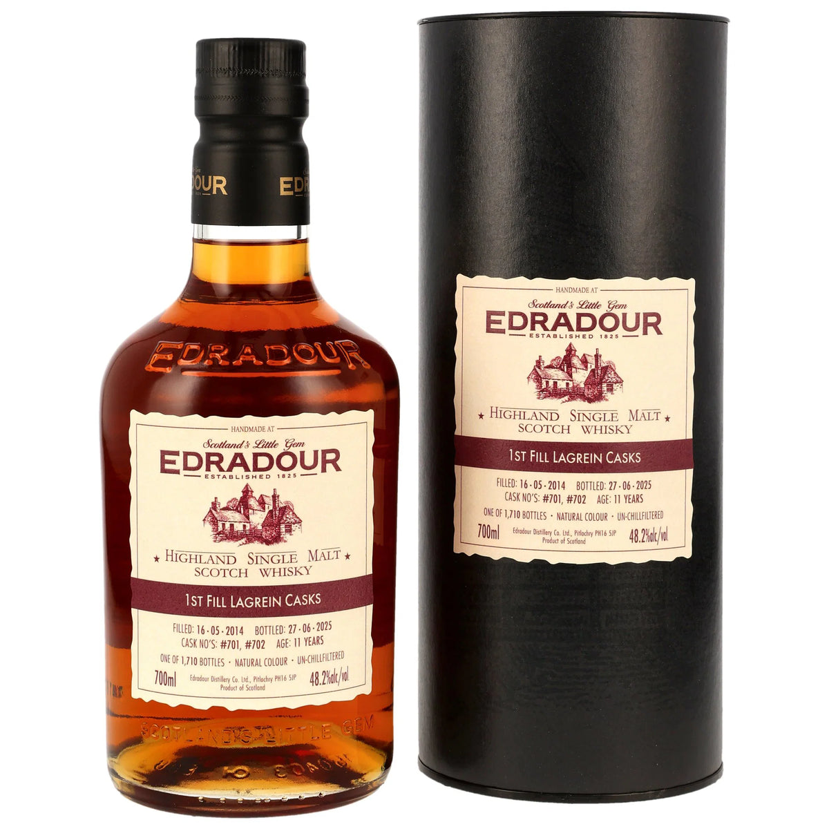Edradour 2014/2025 - 11 Jahre - 1st Fill Lagrein Casks - Fassnummer 701 + 702 - St. Michael Eppan
