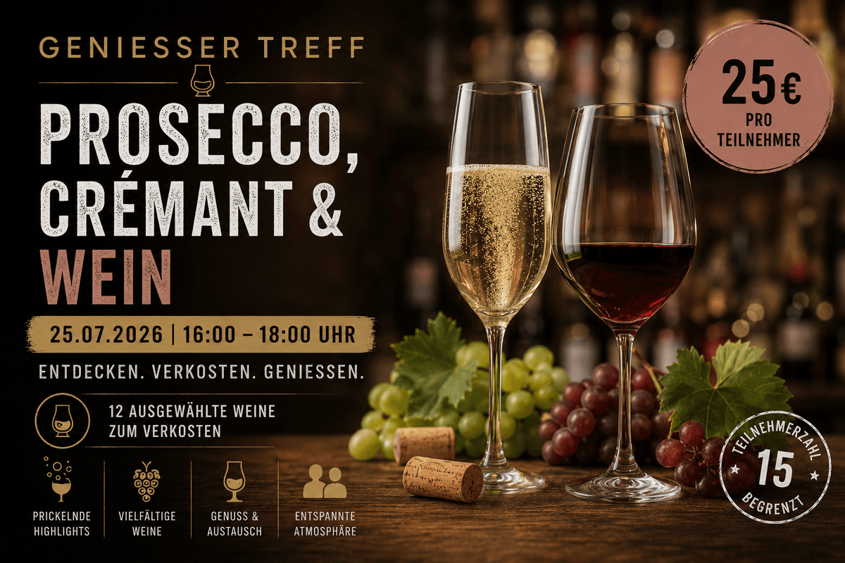 Geniesser Treff - Thema Prosecco, Cremant & Wein am 25.07.2026
