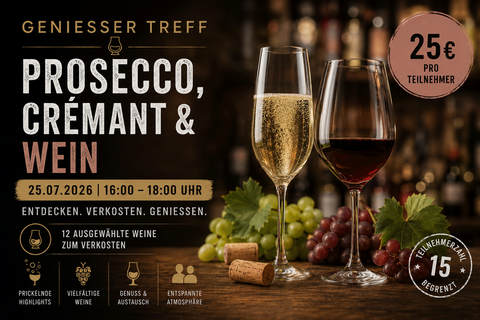 Geniesser Treff - Thema Prosecco, Cremant & Wein am 25.07.2026