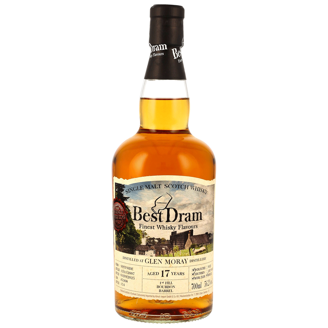 Glen Moray 2007/2025 - 17 Jahre - 1st Fill Bourbon Barrel - Fassnummer 5308 - Best Dram