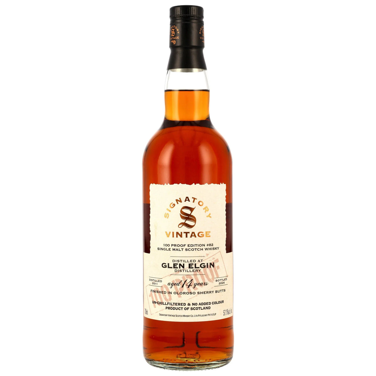 Glen Elgin 2011/2026 - 14 Jahre - Oloroso Sherry Butts Finish - Signatory 100 PROOF Edition #82