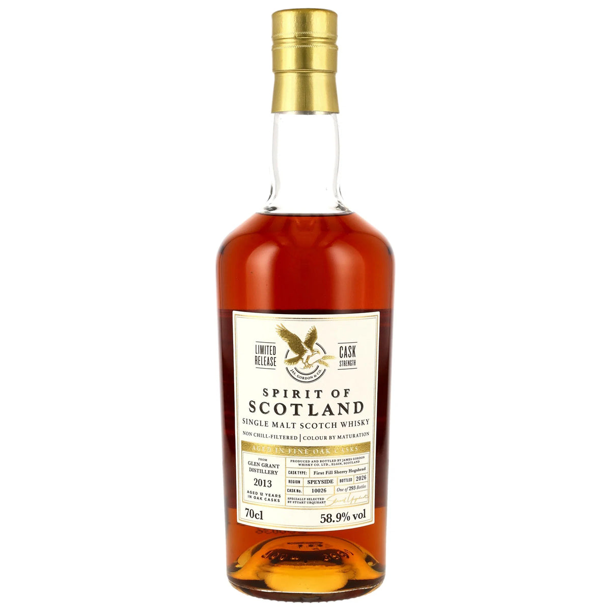 Glen Grant 2013/2026 - 12 Jahre - 1st Fill Sherry Hogshead - Fassnummer 10026 - Spirit of Scotland - Gordon & MacPhail