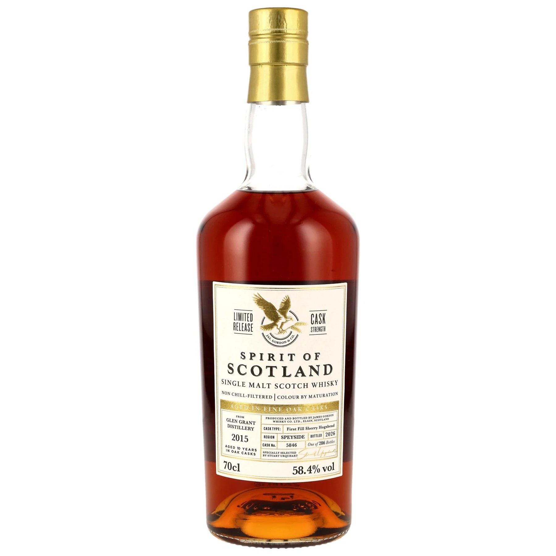 Glen Grant 2015/2026 - 10 Jahre - 1st Fill Sherry Hogshead - Fassnummer 5846 - Spirit of Scotland - Gordon & MacPhail