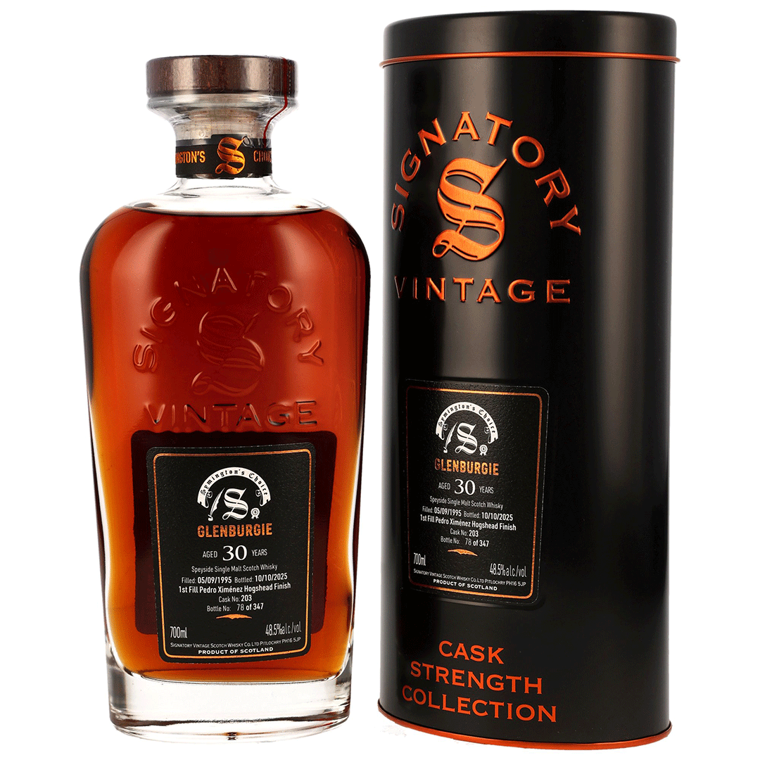 Glenburgie 1995/2025 - 30 Jahre - 1st Fill PX Hogshead Finish - Fassnummer 203 - Signatory Symingtons Choice