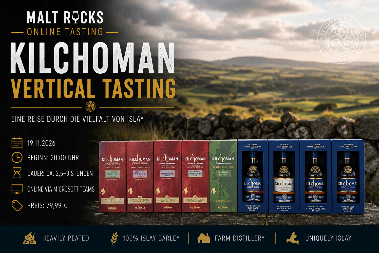 Kilchoman Vertical Tasting - online am 19.11.2026