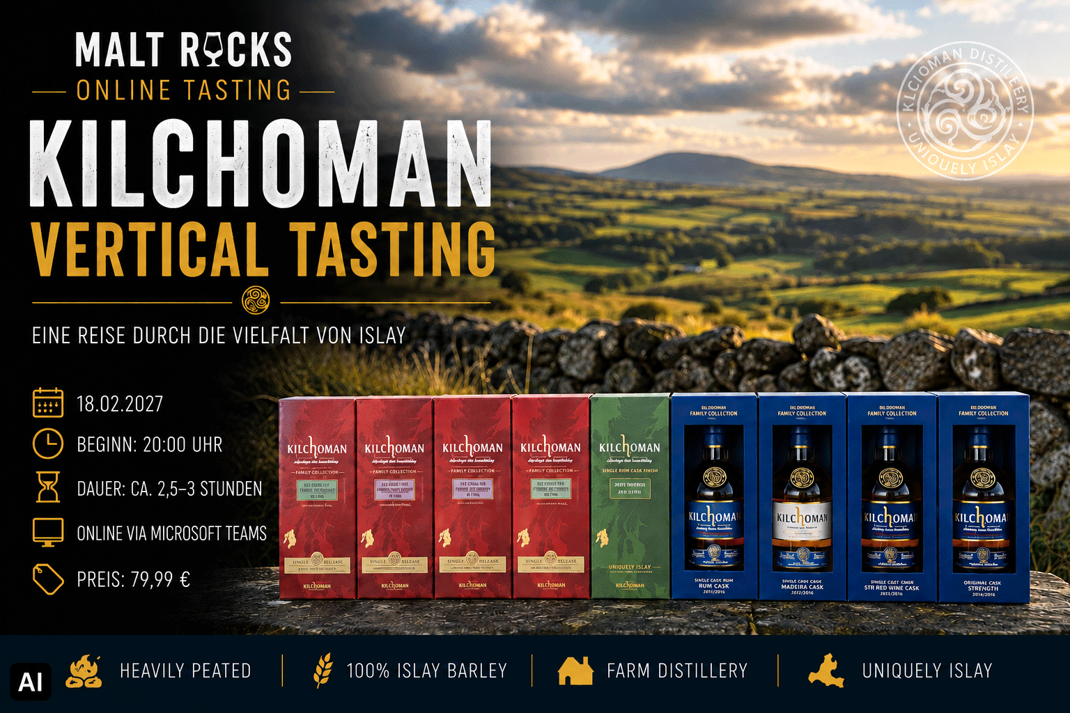 Kilchoman Vertical Tasting - online am 18.02.2027