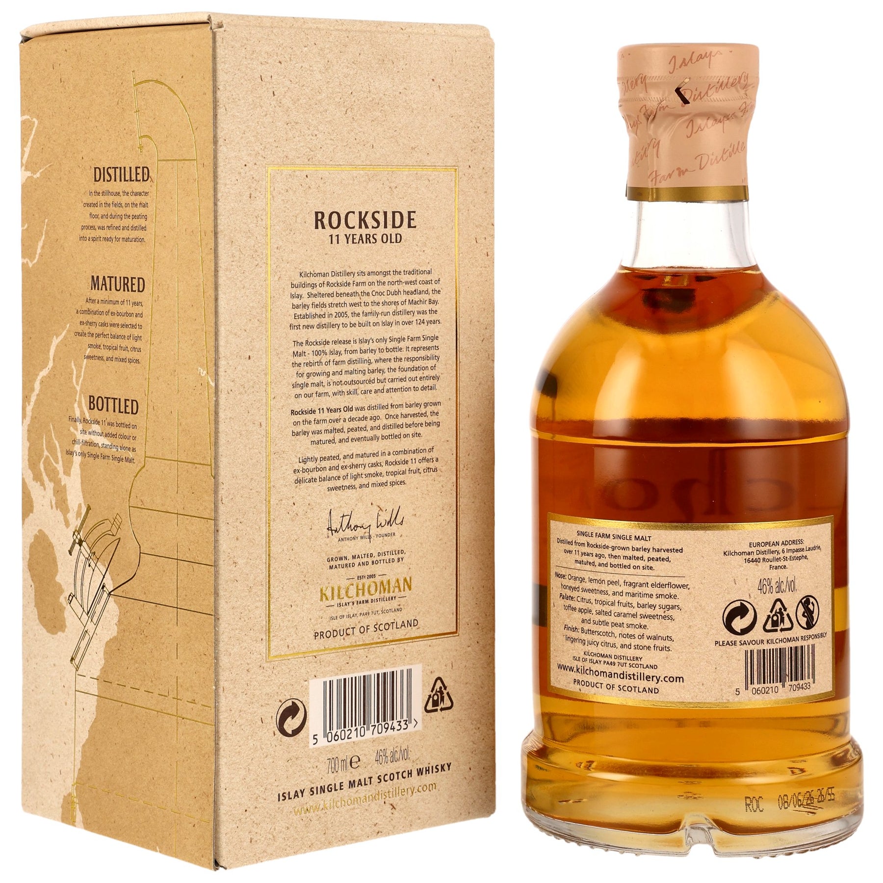 Kilchoman Rockside - 11 Jahre - Ex-Bourbon & ex-Sherry Casks