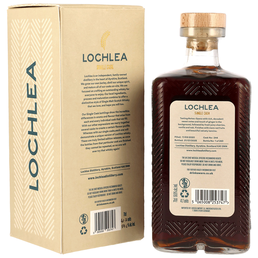 Lochlea Distillery 2020/2025 - 5 Jahre - Single Oloroso Sherry Cask - Fassnummer 244 - The Awakening Series