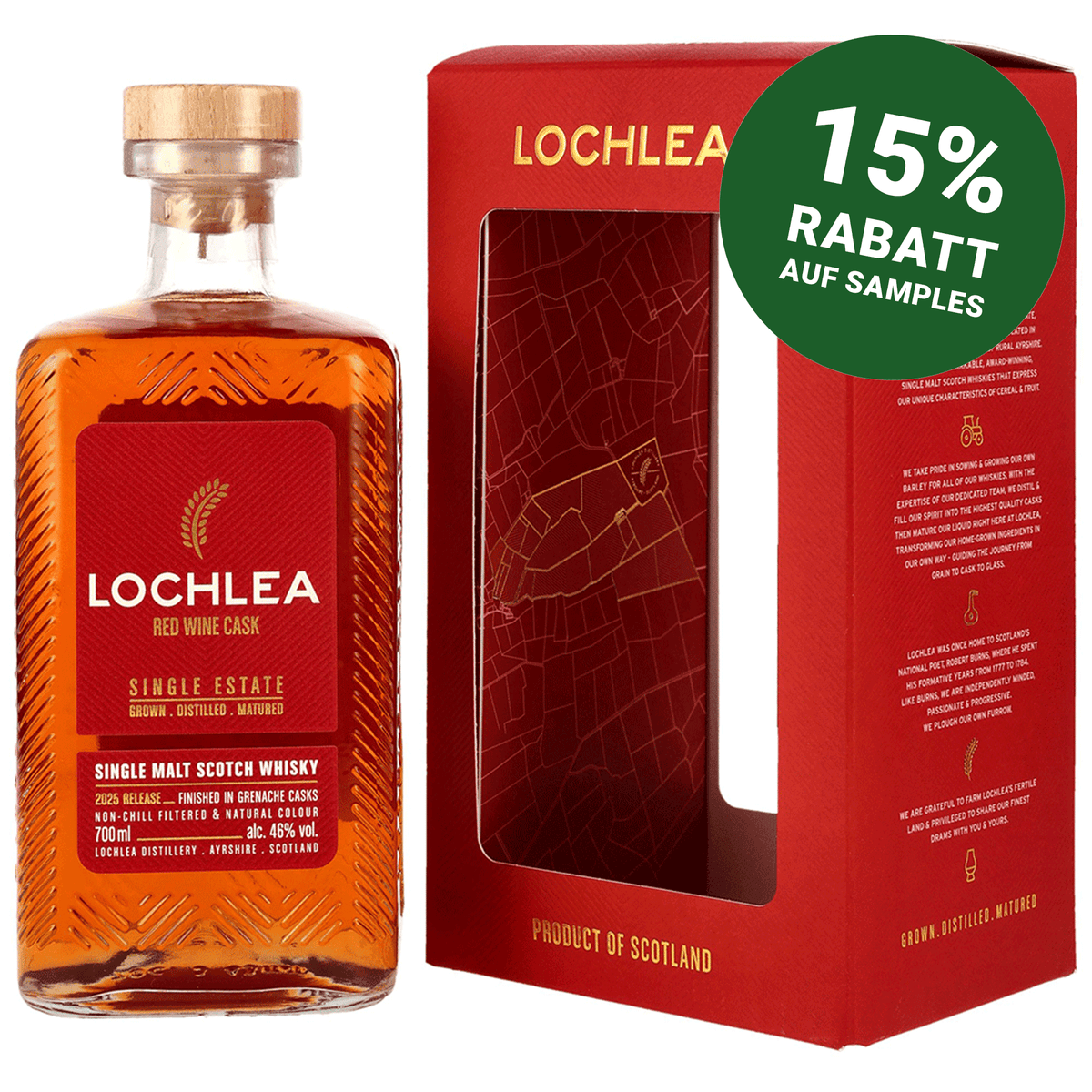 Lochlea Distillery Red Wine Cask - 2025 Release - Grenache Casks Finish