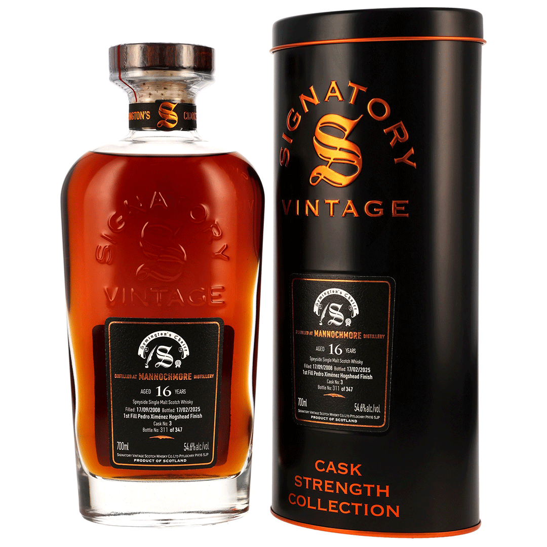 Mannochmore 2008/2025 - 16 Jahre - 1st Fill PX Hogshead Finish - Fassnummer 3 - Signatory Symingtons Choice
