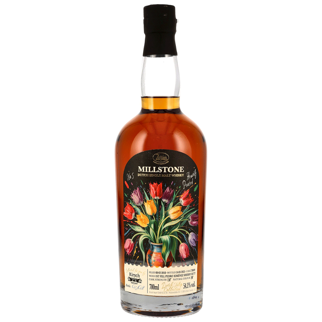 Millstone 2018/2025 Heavily Peated - 7 Jahre - 1st Fill PX Cask - Fassnummer 17B089 - Tulip Collection No.5
