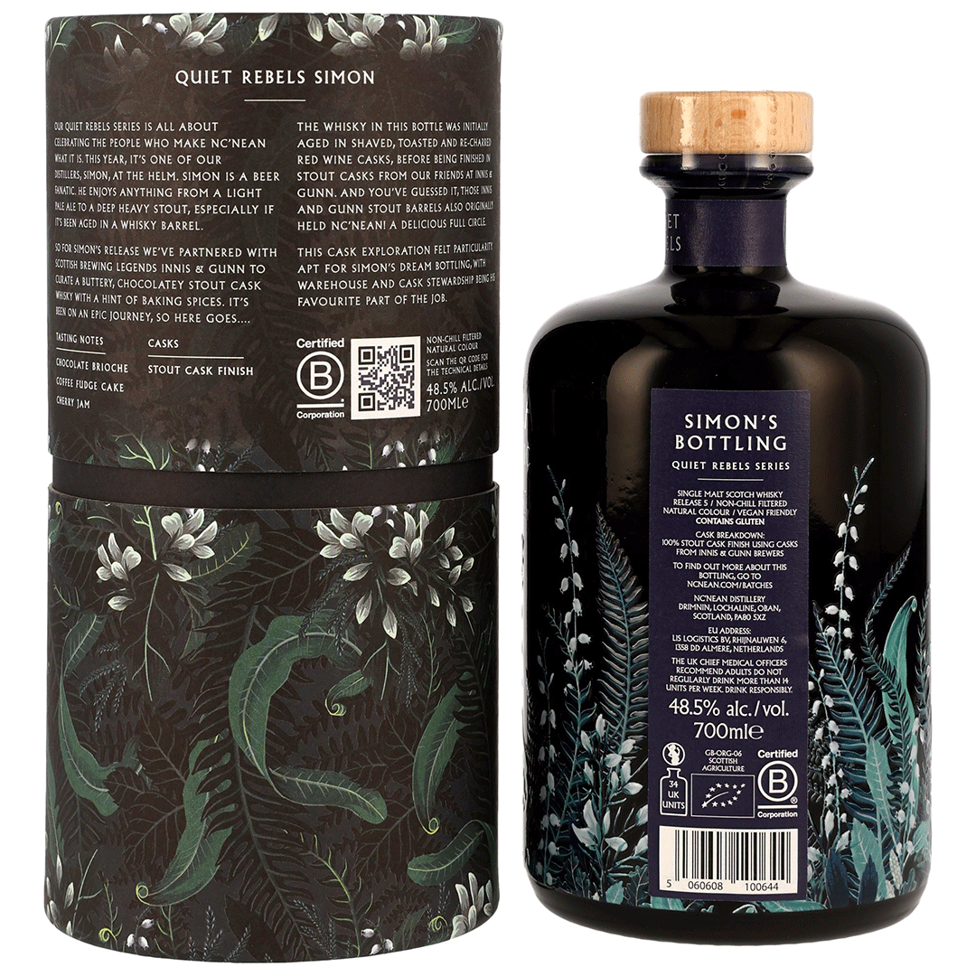 Nc'nean Organic Single Malt Whisky Stout Cask Finish - Quiet Rebels: Simon