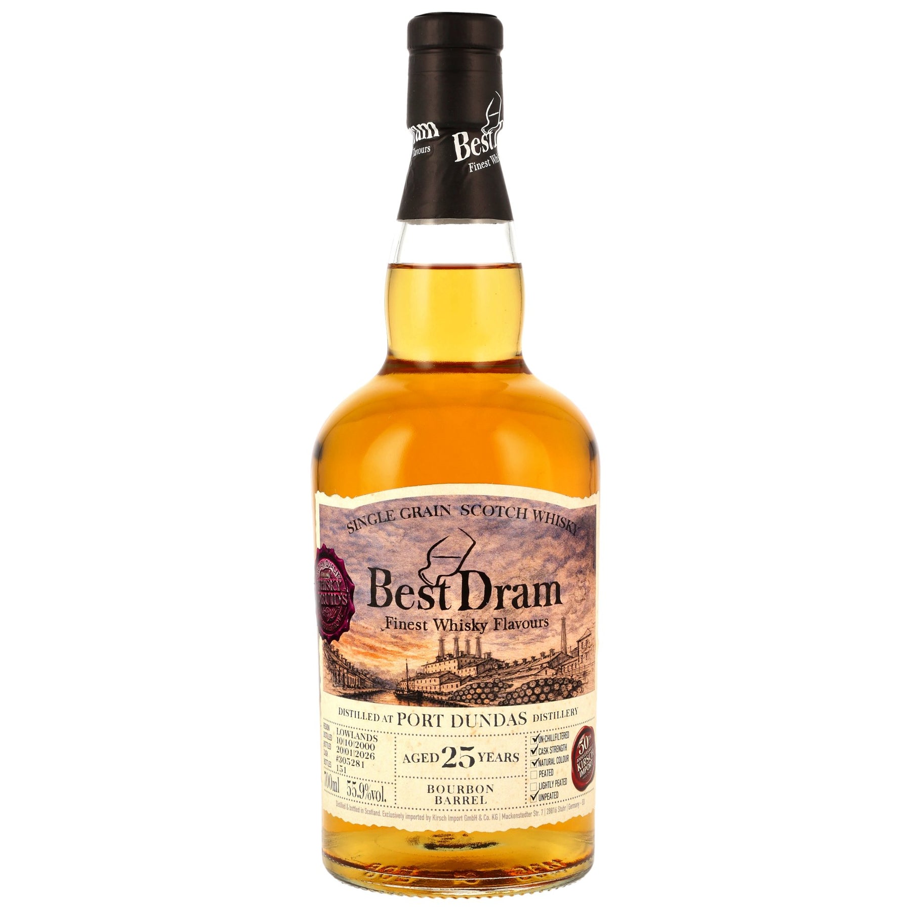 Port Dundas 2000/2026 - 25 Jahre - Bourbon Barrel - Fassnummer 305281 - Best Dram